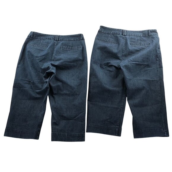 2 Dockers Womens Capri Jeans Size 4P Lot Of Two Mid Rise Curvy Blue Denim Crop - Picture 2 of 12
